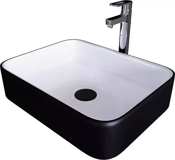 Раковина GROSSMAN -чаша GR-4043BW 50х39 черная/белая внутри