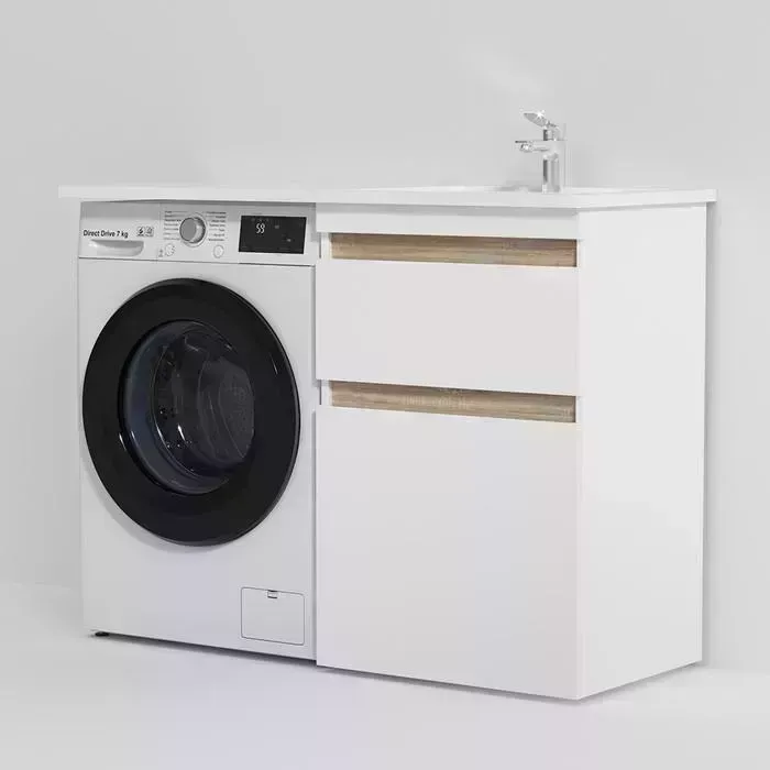 Тумба с раковиной Am.Pm с X-Joy 60 правая с 2 ящиками, белый глянец (M85AFSX0602WG, M85AWPR1201WG)