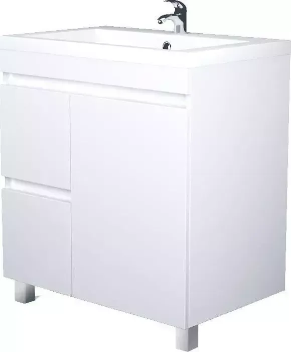 Тумба с раковиной 1Marka с Cube 75Н белый глянец (4604613338725, 10.150.00750.001)