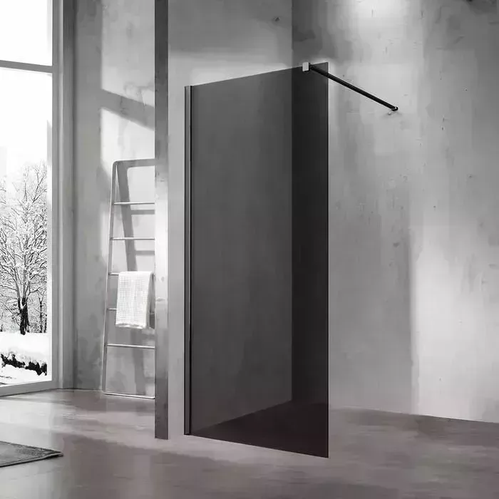 Душевой уголок Vincea Walk-In VSW-1H 120х120х200 профиль черный матовый, стекло тонированное (VSW-1H120CGB)