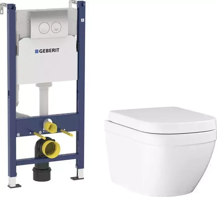 Комплект унитаза с инсталляцией Grohe Euro Ceramic с Geberit (39554000, 458.124.21.1)