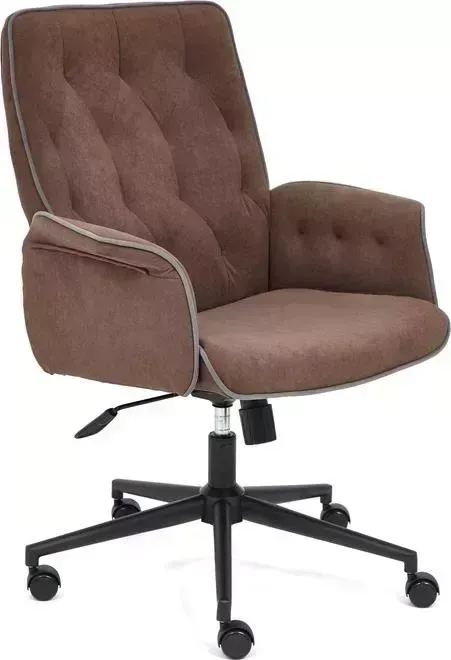 Кресло офисное TetChair Madrid флок коричневый 6