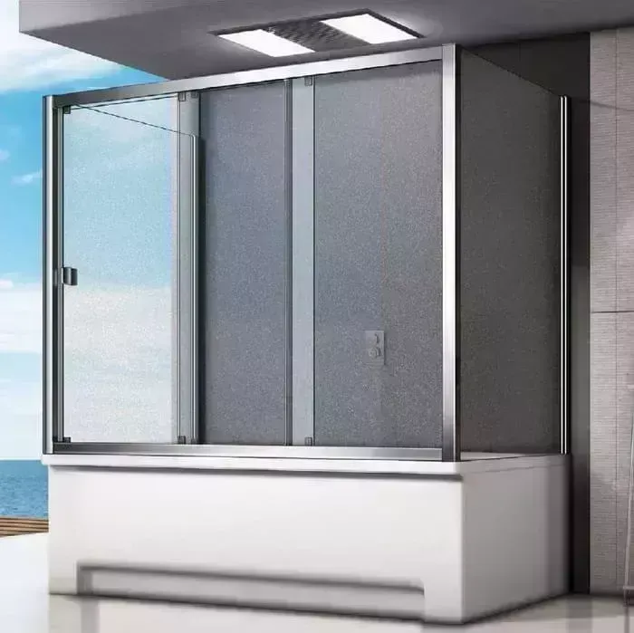 Шторка для ванны Good Door Screen WTW+SP+SP 140х75х140 матовая Грэйп, хром
