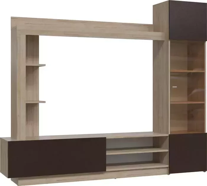 Тумба Гранд Кволити ТВ 6-9165 бруно/дуб ривьера/коричневый (арабика)