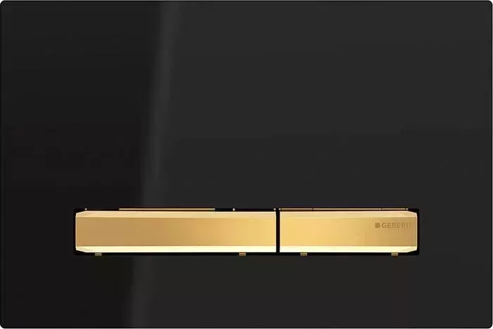 Кнопка смыва Geberit Sigma 50 черная/золото, двойной смыв (115.672.DW.2)