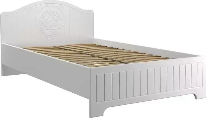 Кровать COMPASS с ламелями и опорами Монблан МБ-601К 200x120 белое дерево