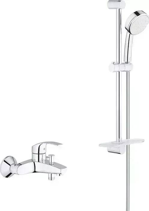 Смеситель для ванны Grohe Eurosmart New с душевым гарнитуром, хром (33300002, 26083002)