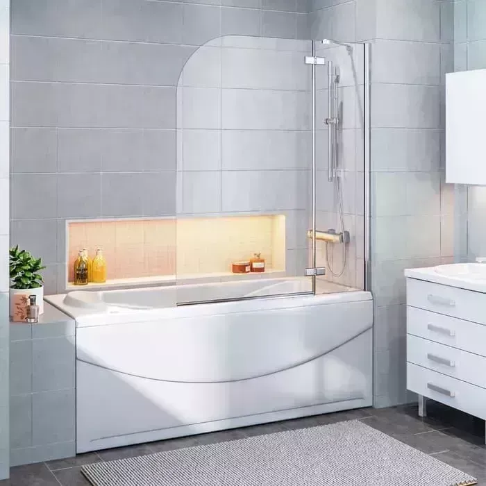 Шторка для ванны Good Door Screen 2H 100х140 прозрачная, хром (2H-100-C-CH)