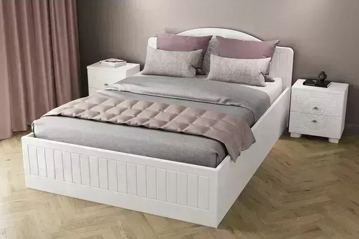 Кровать COMPASS с ламелями и подъемным механизмом Монблан МБ-606К 200x160 белое дерево