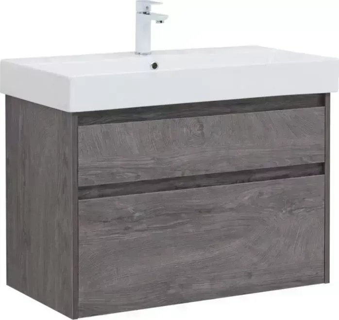 Тумба с раковиной AQUANET с Nova Lite 90 дуб рошелье, 2 ящика (242267, 242906)