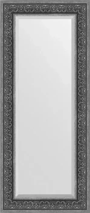 Зеркало Evoform с фацетом в багетной раме Exclusive 59x139 см, вензель серебряный 101 мм (BY 3527)