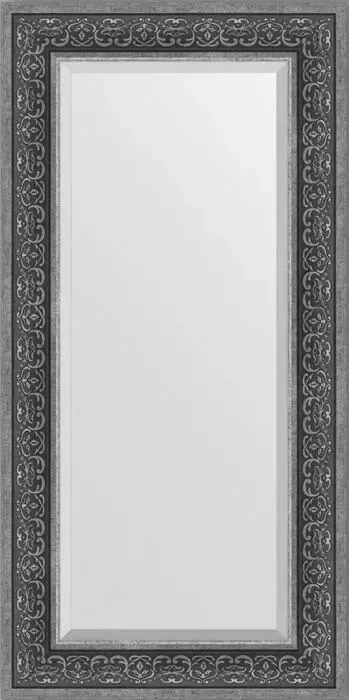 Зеркало Evoform с фацетом в багетной раме Exclusive 59x119 см, вензель серебряный 101 мм (BY 3501)