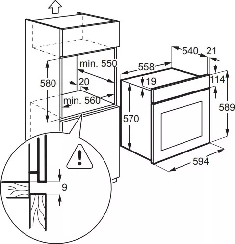 Электрический духовой шкаф zanussi zzb510401w