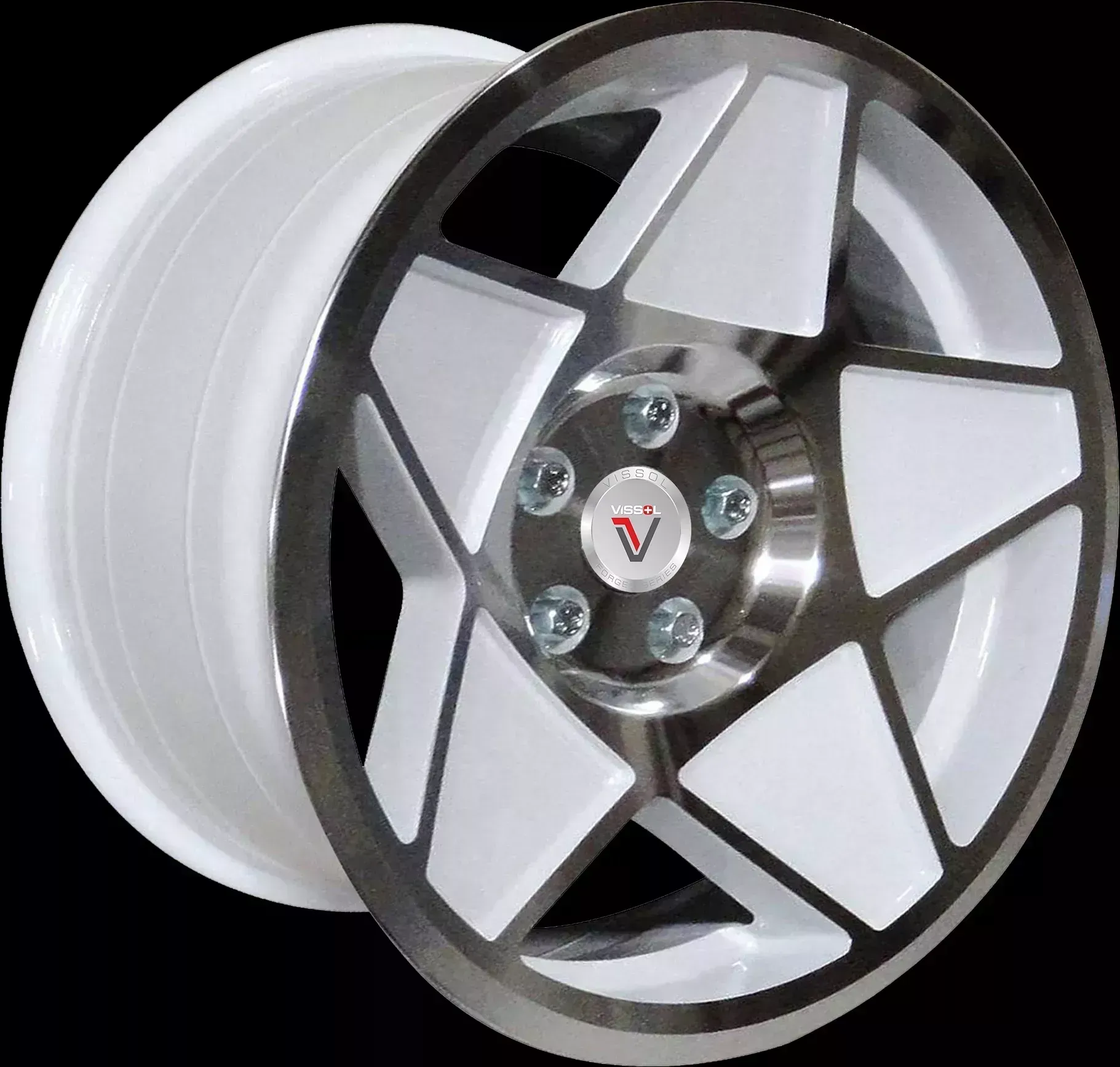 Диск автомобильный VISSOL F-005 8.5X18/5X112 ET42 D66.6 WHITE-CUT