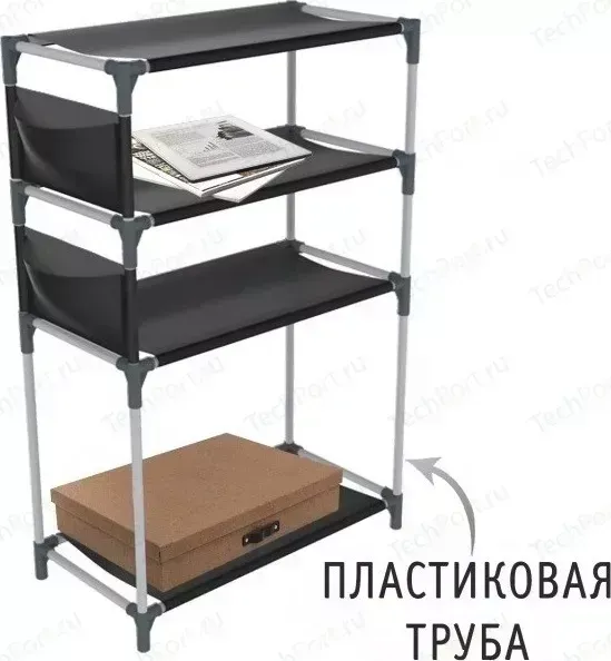 Стеллаж Sheffilton SHT-SS12-P темно-серый/серый/черный