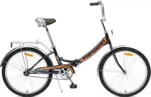 Велосипед TOP GEAR складной 24" Compact 50, 1 скорость, черный/оранжевый (ВНС2483)
