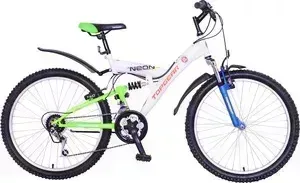Велосипед TOP GEAR 24" Neon 120, 18 скоростей, матовые цвета белый/синий/зеленый (ВН24120)