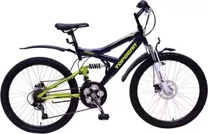 Велосипед TOP GEAR 24" 4REST 225, 18 скоростей, черный/зеленый/белый (ВН24133)