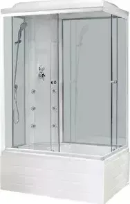 Душевая кабина Royal Bath 100х80х217 стекло левая белое/прозрачное (RB8100BP3-WT-L)