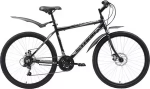 Велосипед STARK 18 Respect 26.1 RD чёрный- тёмно-серый- серый 16"