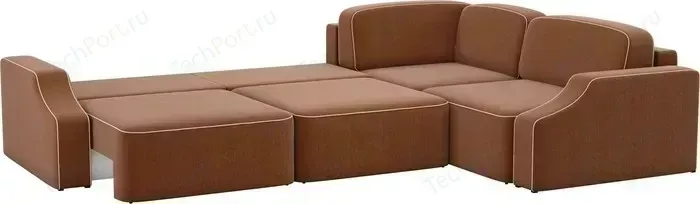 Диван угловой АртМебель Триумф slide Long рогожка коричневый правый угол