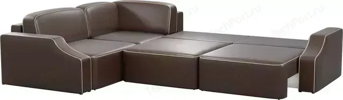 Диван угловой АртМебель Триумф slide Long эко-кожа коричневый левый угол