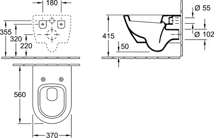 Унитаз подвесной Villeroy Boch Subway 2.0 plus альпин (5600 10R1)