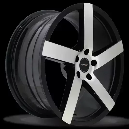 Диск автомобильный VISSOL V-080L 8.5X19/5X114.3 ET15 D73.1 BLACK-WITH-MACHINED-FACE