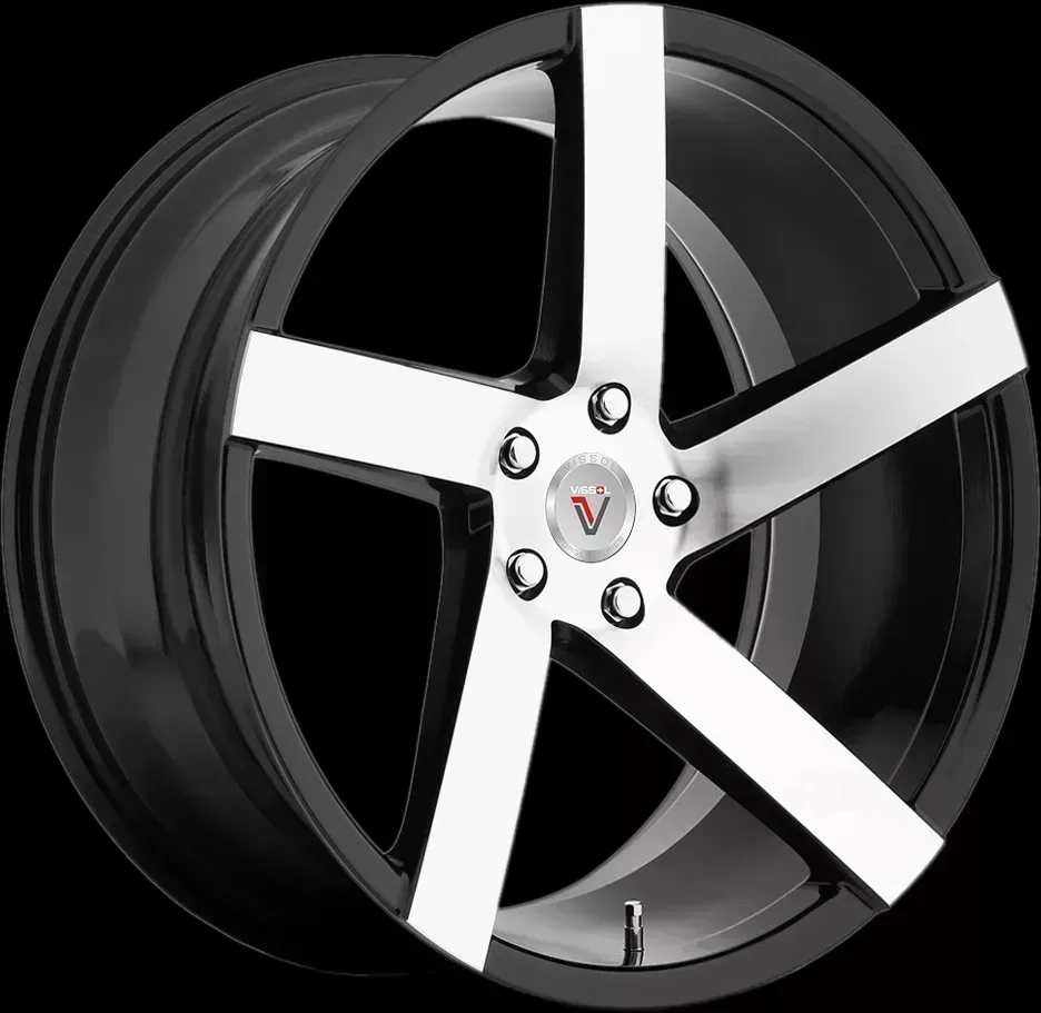 Диск автомобильный VISSOL V-080R 8.5X19/5X120 ET15 D74.1 BLACK-WITH-MACHINED-FACE
