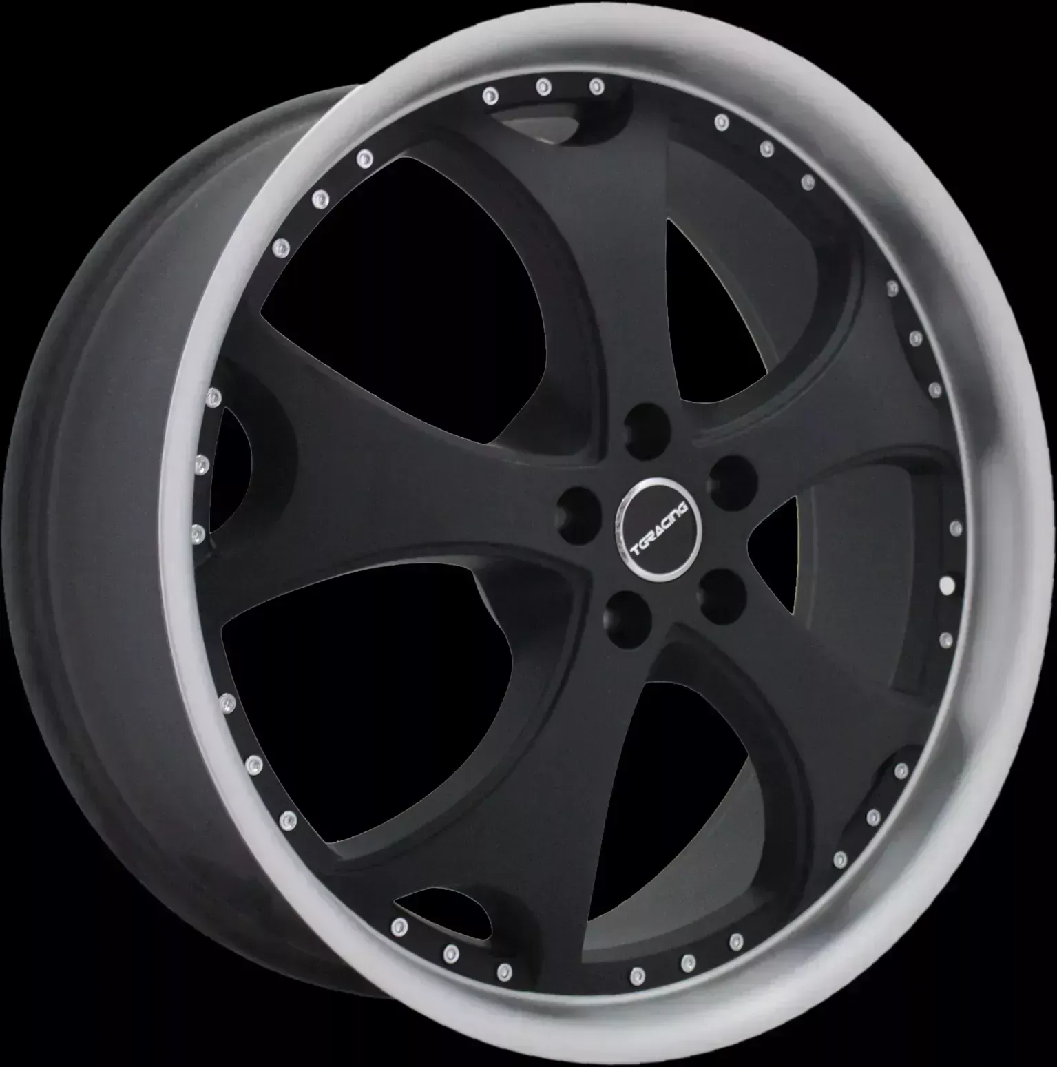 Диск автомобильный TGRACING LZ219 9X22/5X112 ET45 D66.6 MATT_BLACK_POL_LIP