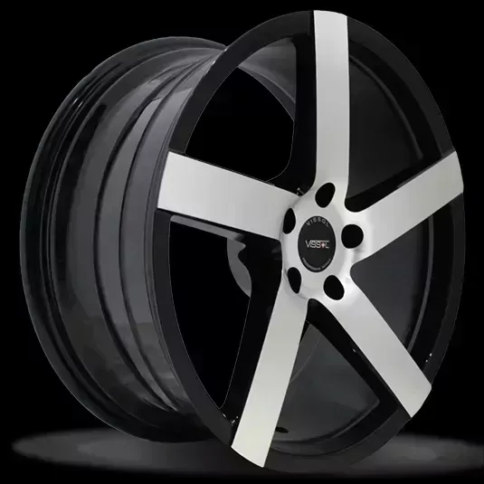 Диск автомобильный VISSOL V-080L 8.5X19/5X112 ET30 D66.6 BLACK-WITH-MACHINED-FACE
