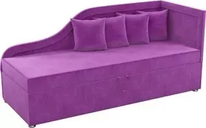 Детский диван АртМебель Дюна микровельвет фиолетовый правый угол