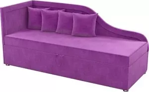Детский диван АртМебель Дюна микровельвет фиолетовый левый угол