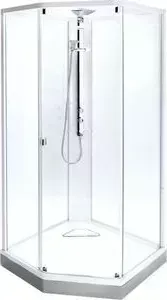 Душевая кабина IDO Showerama 8-5 90х90x220 см, профиль белый, прозрачное стекло/узорчатое стекло (4985027909)