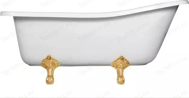 Фото №2 Ванна из литого мрамора Эстет Царская 170x73 см, овальная, с чугунными ножками золото (ФР-00000685, ФР-00000735)