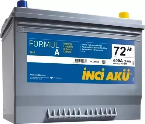 Аккумулятор INCI Aku Inci FormulA Asia 72 D26 о.п. (060 017) 600Ah B/H