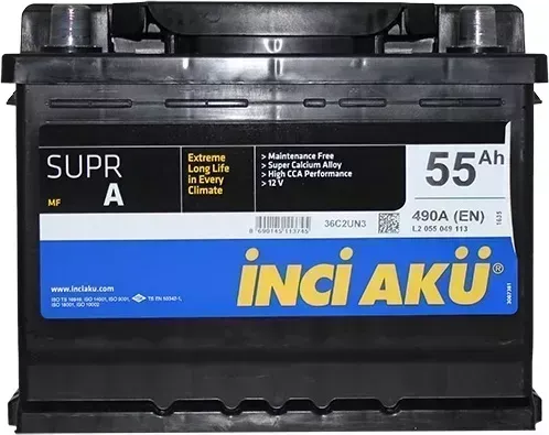 Аккумулятор INCI SuprA Inci SuprA 55 п.п. (L2 055 049 113) 490Ah