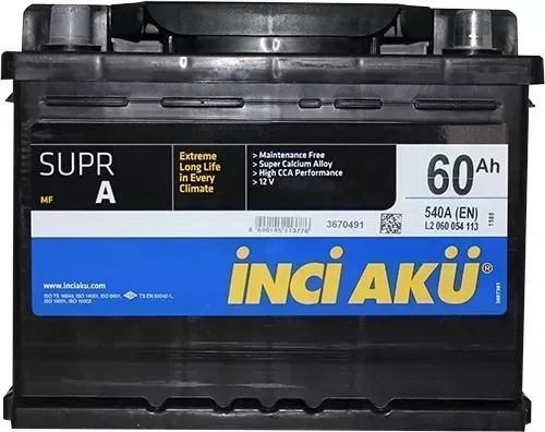Аккумулятор INCI SuprA Inci SuprA 60 п.п. (L2 060 054 113) 540Ah