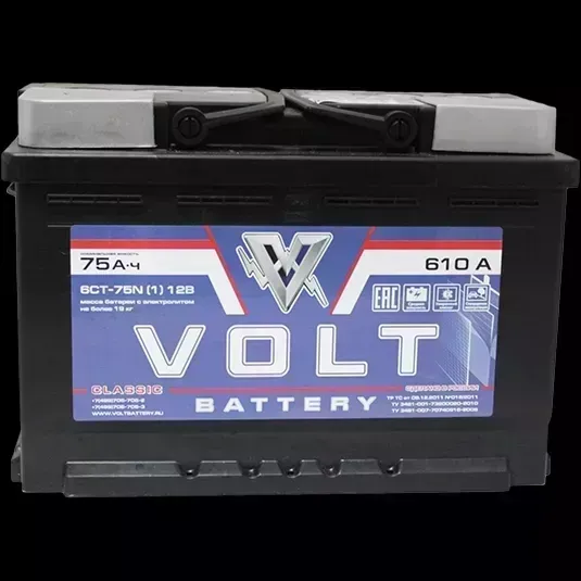 Аккумулятор VOLT Classic 75 п.п. 610А Рязань