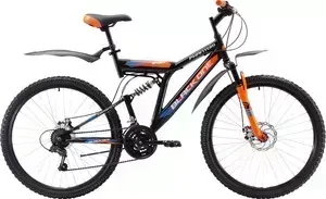 Велосипед BLACK ONE Phantom FS 26 D чёрный- оранжевый- голубой 20"