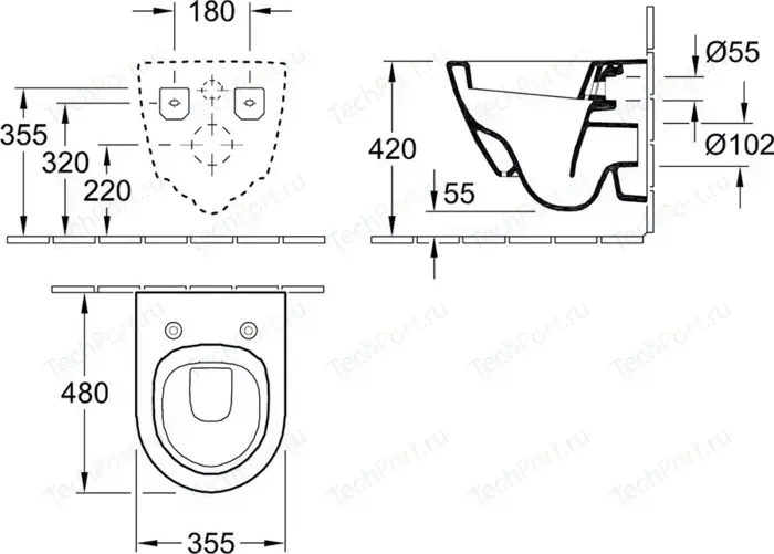 Унитаз подвесной Villeroy Boch Subway 2.0 plus альпин (5606 10R1)