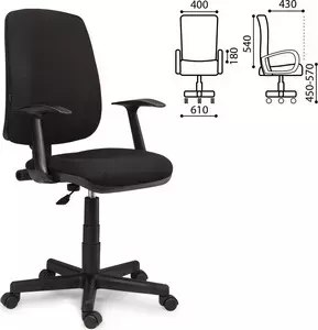 Кресло офисное Brabix Basic MG-310 с подлокотниками черное KB-14 531411
