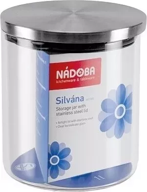 Фото №1 Банка для сыпучих продуктов Nadoba со стальной крышкой 0,7 л Silvana (741412)