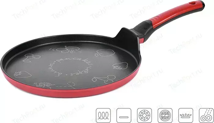 Сковорода для блинов Oursson d 26 см Pallete Anionic Ceramic (PF2600D/RD)
