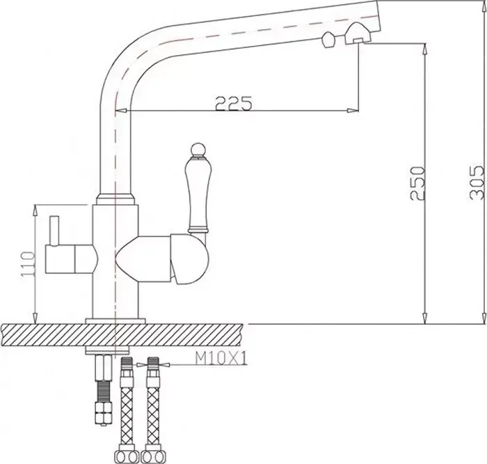 Смеситель для кухни ZorG GraniT под фильтр Clean Water кварц (ZR 313 YF-33 BR)