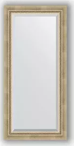 Зеркало Evoform с фацетом в багетной раме Exclusive 53x113 см, состаренное серебро с плетением 70 мм (BY 1142) с в EXCLUSIVE 53X113 с 70
