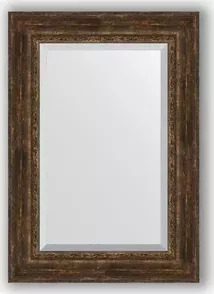 Зеркало Evoform с фацетом в багетной раме Exclusive 72x102 см, состаренное дерево с орнаментом 120 мм (BY 3456) с в EXCLUSIVE 72X102 с