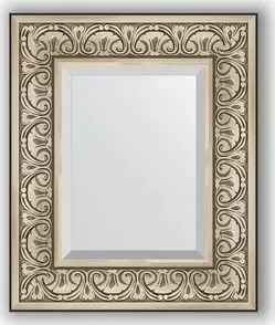 Зеркало Evoform с фацетом в багетной раме Exclusive 50x60 см, барокко серебро 106 мм (BY 3372) с в EXCLUSIVE 50X60