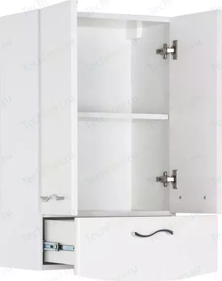 Фото №4 Шкаф верхний AQUANET навесной Моника 50, 2 дверцы, 1 ящик, белый (186780)