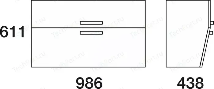 Тумба под раковину EDELFORM Фортэ 100, 2 ящика, для раковины Прима 1000, белый (1-725-00-PR100)